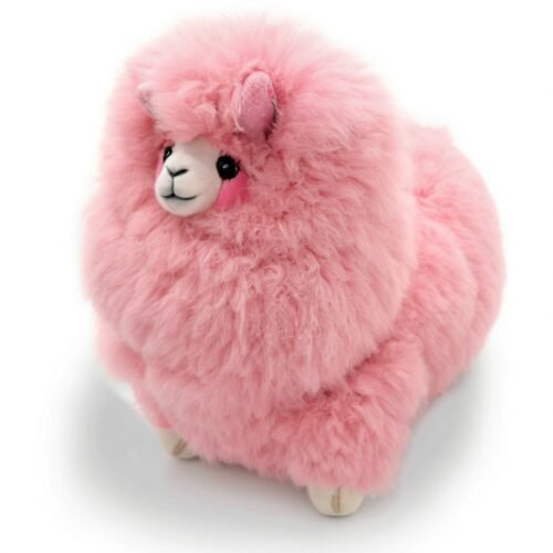 Alpaka Tęczowa – Mini | Ręcznie robione zabawki z alpaki | Różowa Wata Cukrowa