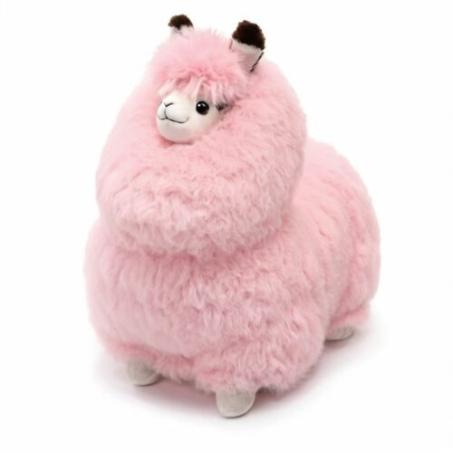 Alpaka Tęczowa – Mała | Ręcznie robione zabawki z alpaki | Różowa Wata Cukrowa